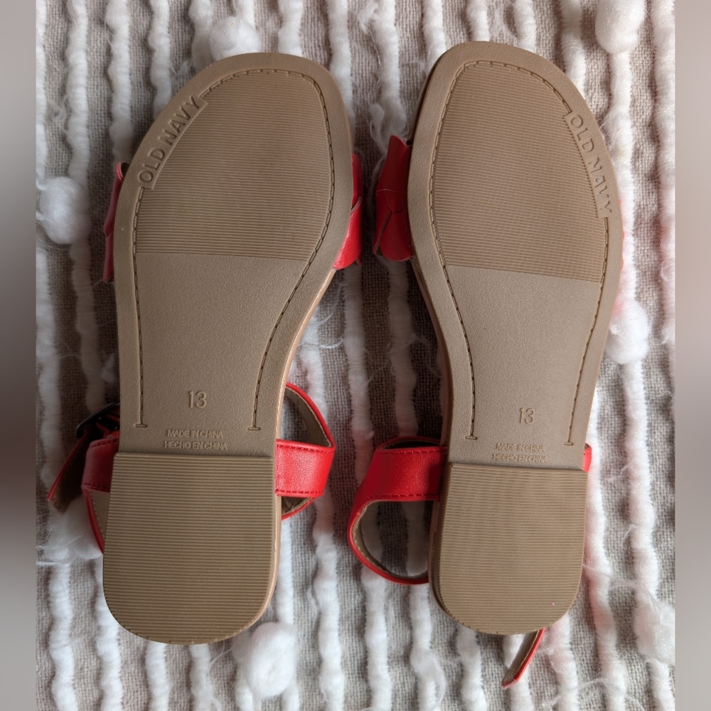 Red Old Navy Sandals-girls Size 13 - Picture 2 of 2